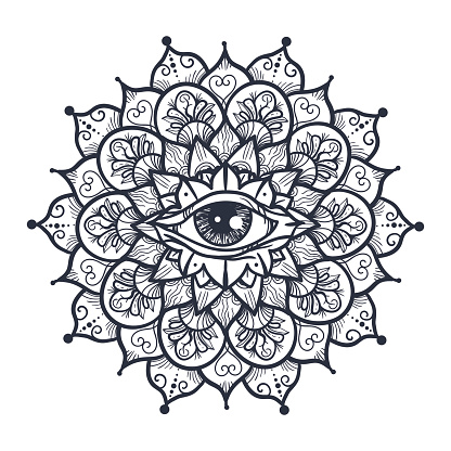 Download All Seeing Eye In Mandala Stock Illustration - Download ...