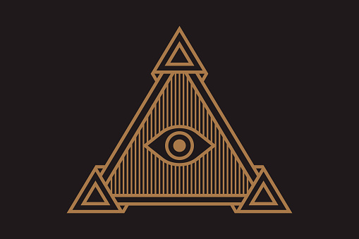 All Seeing Icon Illustration The Symbol Of The Illuminati Eye In The ...