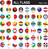 All round World Flags with country names (part1)