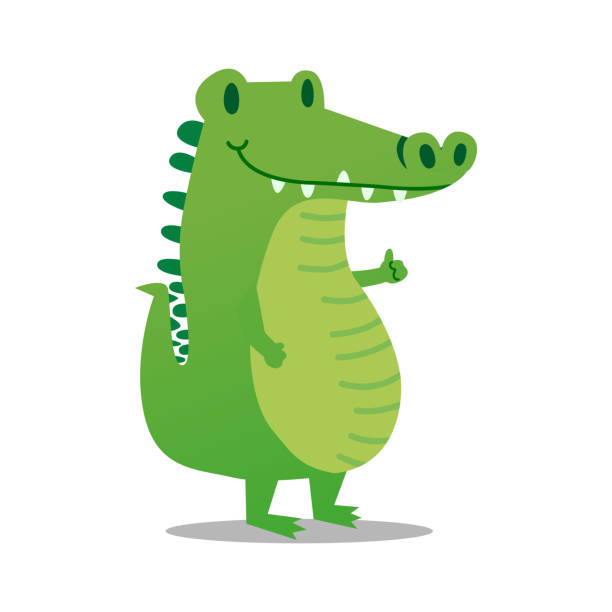 Alligator Cute baby Alligator, EPS10 vector alligator stock illustrations