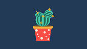 Aloevera, thorn baby plant cartoon vector