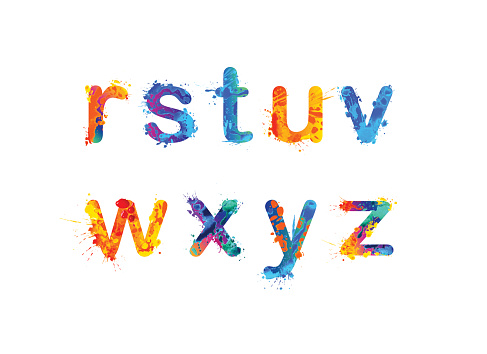 Alphabet. Letters r, s, t, u, v, w, x, y, z. Part 3 of 3