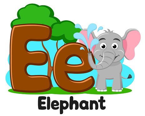 Alphabet With Animals Elephant Lets Water Out Of Trunk Alphabet With Animals Elephant Lets Water Out Of Trunk