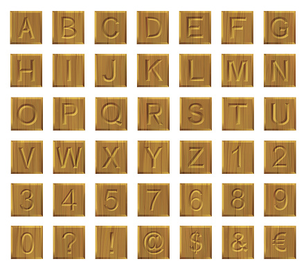 Alphabet Wooden Letters and Digits