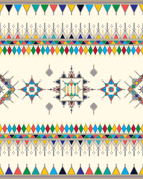 Al-Qatt Al-Asiri pattern 60 vector art illustration