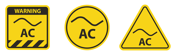 Alternating Current AC Symbol Sign Isolate On White Background,Vector Illustration EPS.10