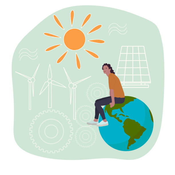 alternatywne odnawialne źródła energii - esg stock illustrations