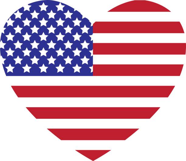 American flag heart