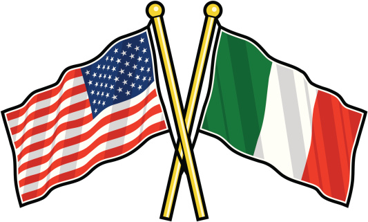 American and Italian Friendship flag