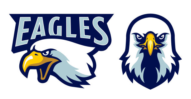 American Bald Eagle Head Mascot in Cartoon Style American Bald Eagle Head Mascot in Cartoon Style bills patriots stock illustrations