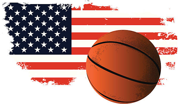 American Basketball vector art illustration
