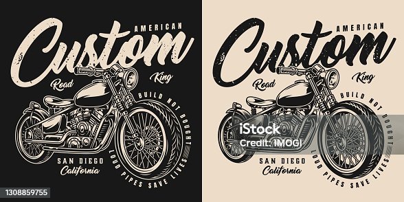 istock American custom motorcycle print 1308859755