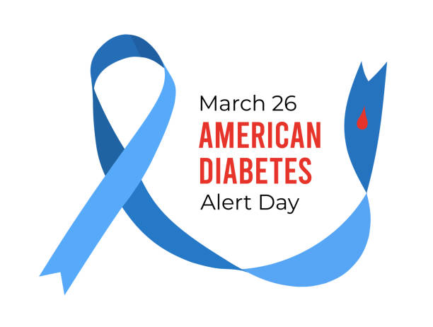 American Diabetes Alert Day. Vector illustration American Diabetes Alert Day. Vector illustration with ribbon and drop of blood national diabetes month stock illustrations