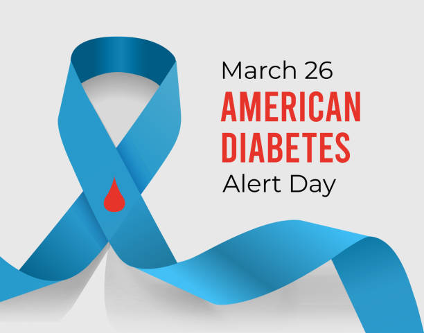 American Diabetes Alert Day. Vector illustration American Diabetes Alert Day. Vector illustration with ribbon and drop of blood diabetes awareness stock illustrations