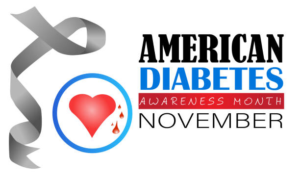 American Diabetes Awareness Month Banner Vector Illustration Design Of American Diabetes Awareness Month national diabetes month stock illustrations
