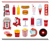 istock American diner watercolor style illustration set material 1299434238