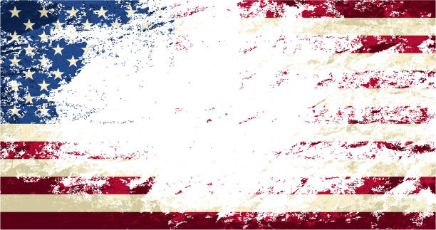 American flag. Grunge background. Vector illustration American flag Grunge background. Vector illustration Eps 8. distressed american flag stock illustrations