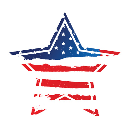 Download American Flag In The Shape Of A Star Stock Illustration ...