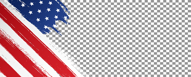 American flag with brush paint textured isolated  on jpg or transparent  background,Symbols of USA , template for banner,card,advertising ,promote,ads, web design, magazine, news paper,vector