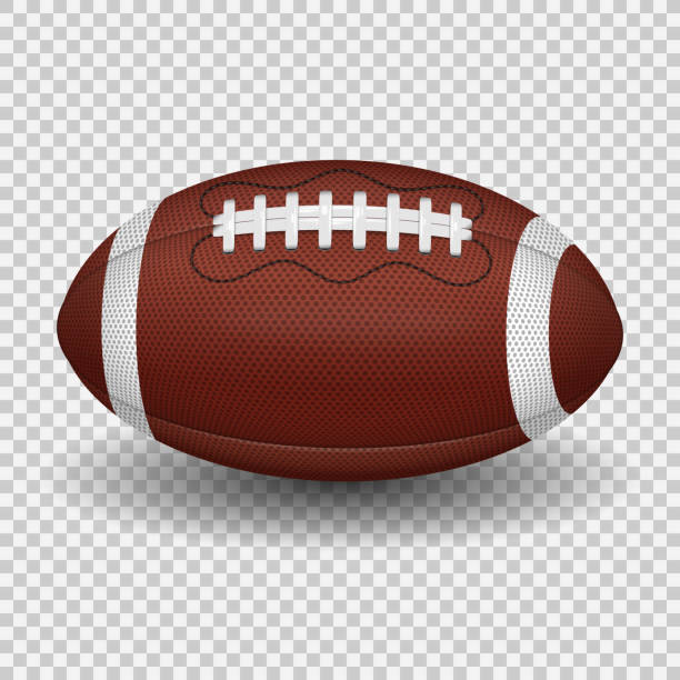 American Football Ball American football ball. realistic icon. vector illustration isolated on transparent background football stock illustrations