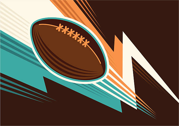 American football ball. Designed poster with american football ball. Vector illustration. american football sport stock illustrations