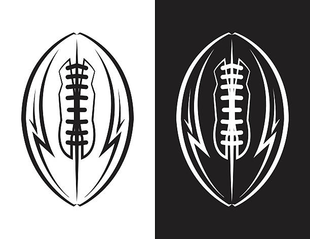 American Football Emblem Icon Illustration An American football ball icon emblem illustration. Vector EPS 10 available. football clipart black and white stock illustrations