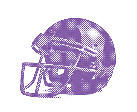 American football helmet with half tone dot pattern
