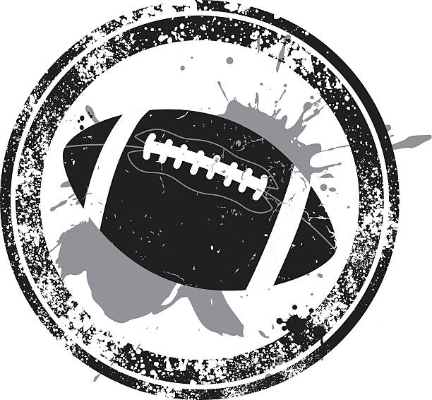 american football stamp stamp on the football culture black and white football stock illustrations