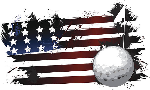 American Golf Flag vector art illustration