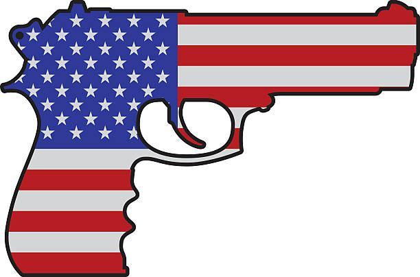 American Gun American gun flag. nra stock illustrations