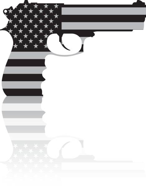 ilustraciones, imágenes clip art, dibujos animados e iconos de stock de american pistola - nra