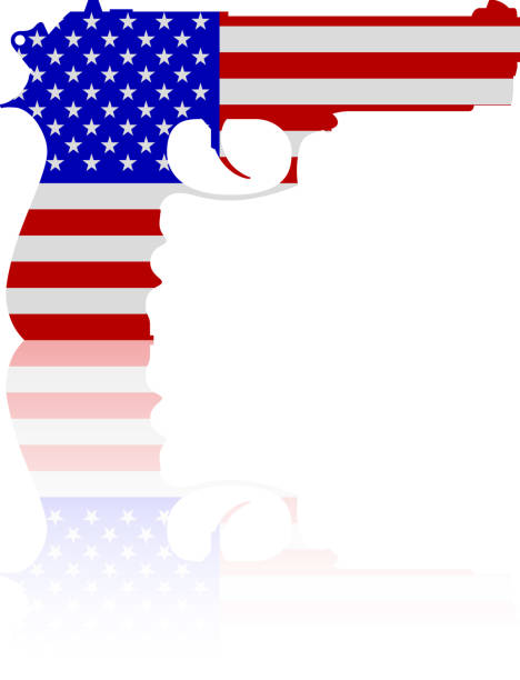 ilustraciones, imágenes clip art, dibujos animados e iconos de stock de american pistola - nra
