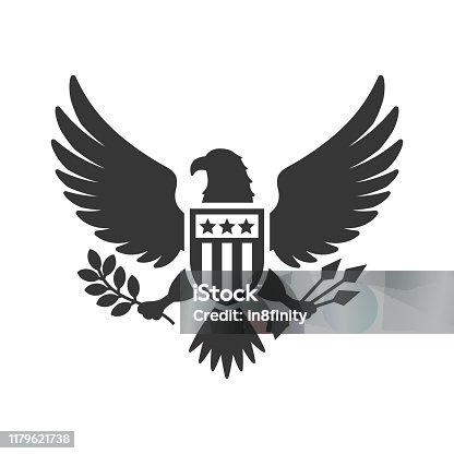 istock American Presidential National Eagle Sign on White Background. Vector 1179621738