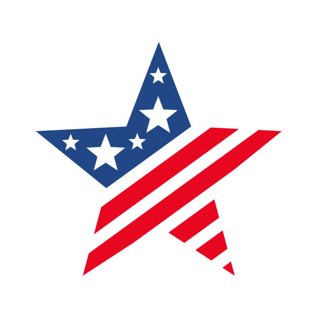 американская звезда, как сша флаг - july 4 stock illustrations