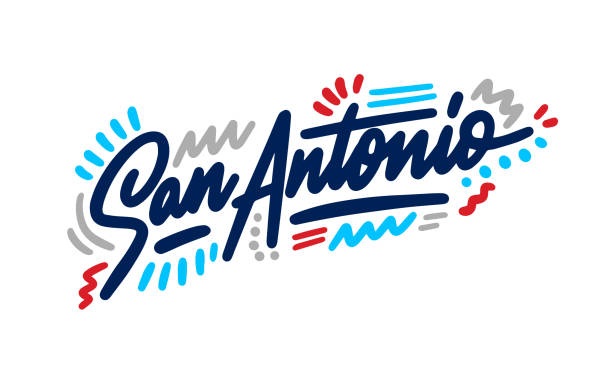 American_City02-02-05 San Antonio handwritten city name.Modern Calligraphy Hand Lettering for Printing,background ,logo, for posters, invitations, cards, etc. Typography vector. san antonio stock illustrations