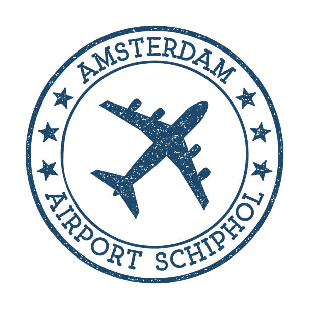 stockillustraties, clipart, cartoons en iconen met amsterdam airport schiphol logo. - schiphol