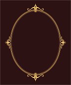 An oval scroll frame with vine elements. Manifestation of the Gothic.
