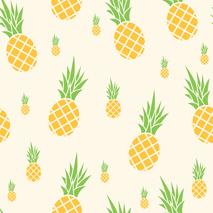 Vector illustration of ananas in a seamless pattern