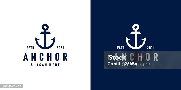 istock Anchor nautical marine seal logo design 1330828286