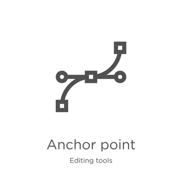 anchor point icon vector from editing tools collection. Thin line anchor point outline icon vector illustration. Outline, thin line anchor point icon for website design and mobile, app development. anchor point icon. Element of editing tools collection for mobile concept and web apps icon. Outline, thin line anchor point icon for website design and mobile, app development anchor point stock illustrations