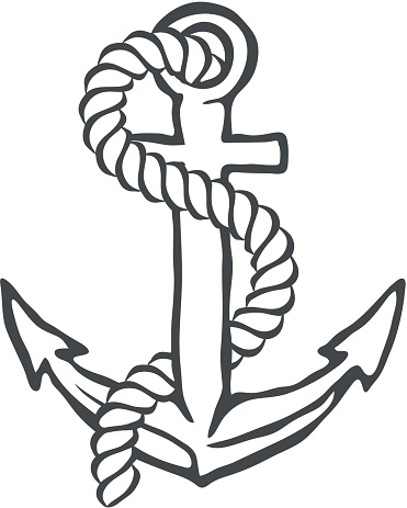 Anchor With Rope Vector Stock Illustration - Download Image Now - iStock