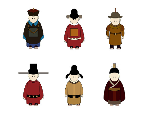 Ancient Chinese People Cartoon, Classic Dressing