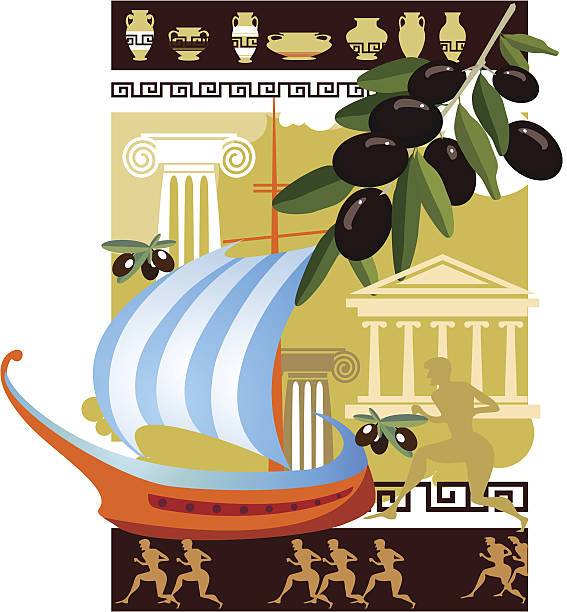 ilustrações, clipart, desenhos animados e ícones de a grécia antiga - greek vase race
