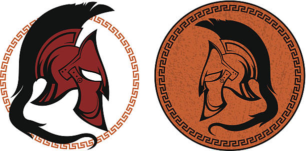 ancient warrior helmet Ancient warrior helmet in two variants (each on separate layer). High resolution PNG file is also added. laconia greece stock illustrations