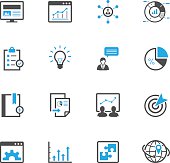 Two tone color SEO and Development Icons with White Background