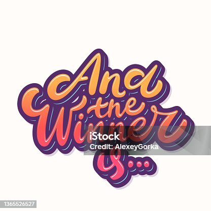 istock And the winner is... Vector lettering. 1365526527