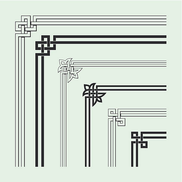 Angle Decoration of Chinese traditional style Angle Decoration of Chinese traditional style,design elements. maze borders stock illustrations