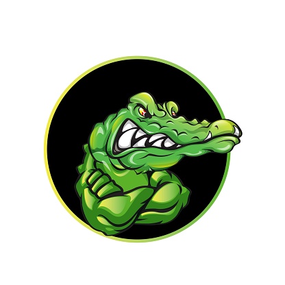 Angry crocodile mascot drawing