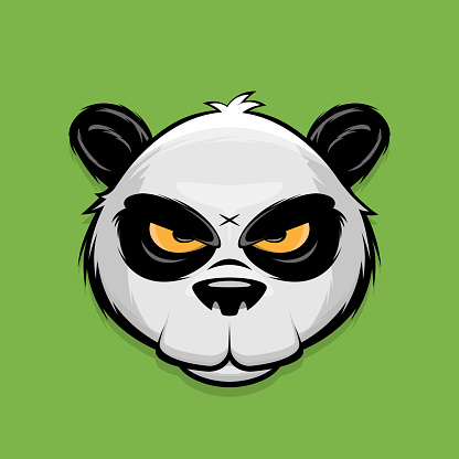 angry panda bear cartoon illustration