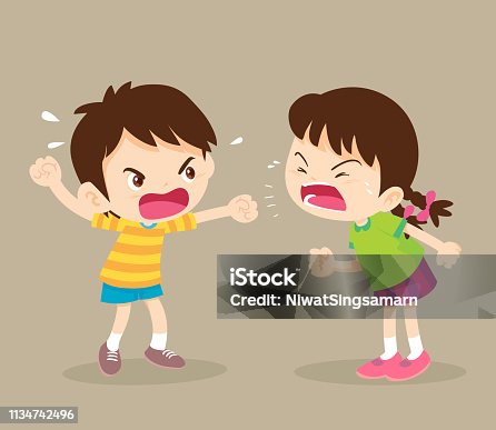 istock angry  student boy and girl are quarreling 1134742496